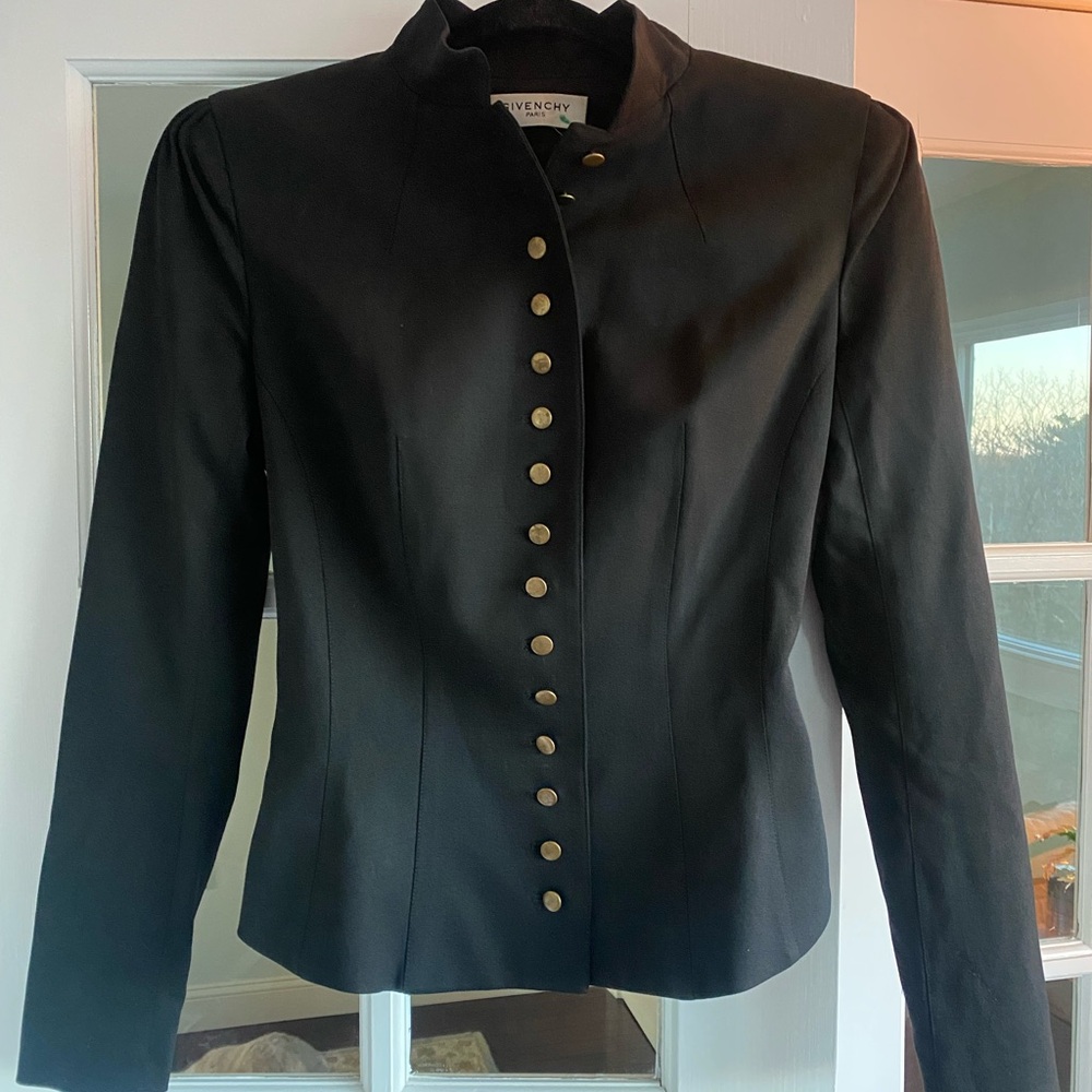 Givenchy Black Tailored Blazer with Military-Inspired Design